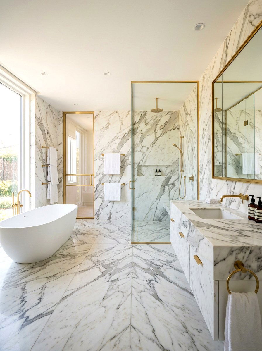 Marble Slab Bathroom - 30 Pinterest bathroom ideas