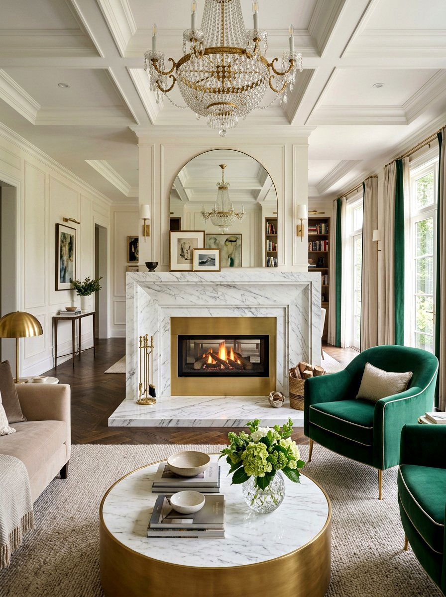 Marble Slab Hearth - 30 fireplace hearth ideas
