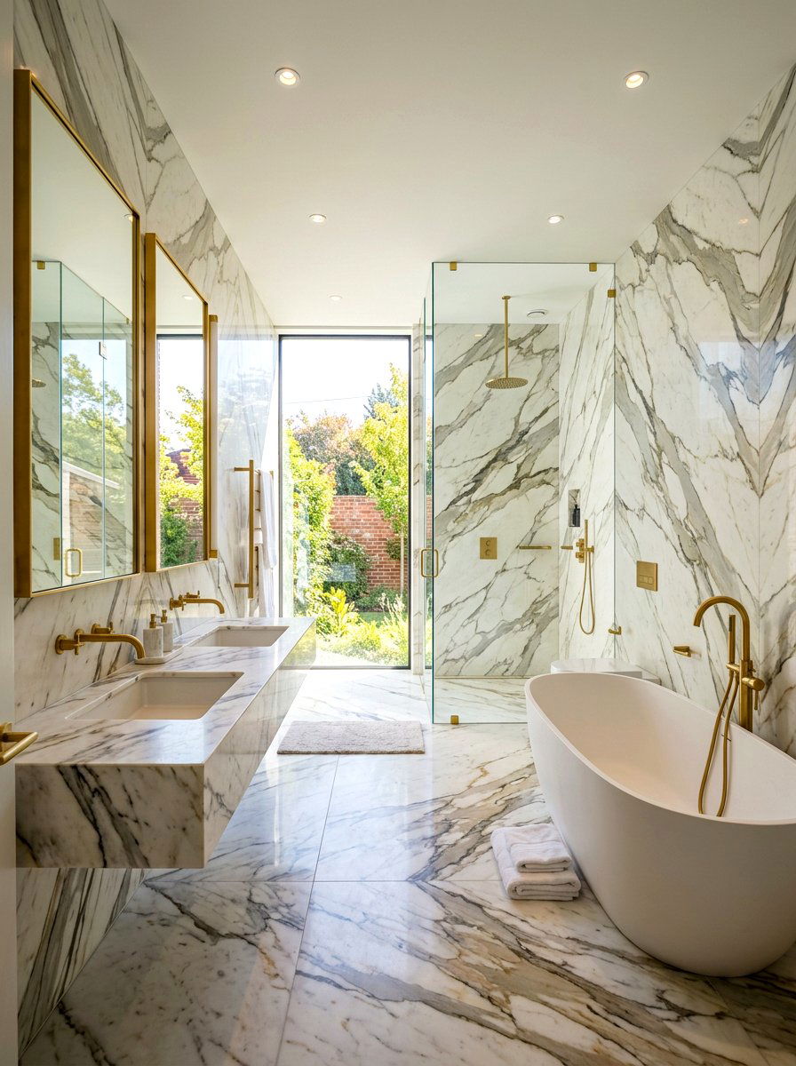 Marble Slabs - 30 modern bathroom ideas