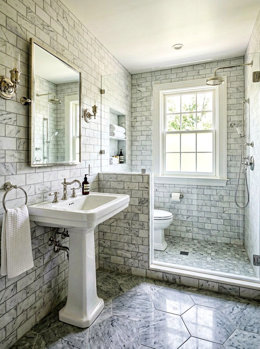 Marble Subway Tile Bathroom - 30 marble bathroom ideas