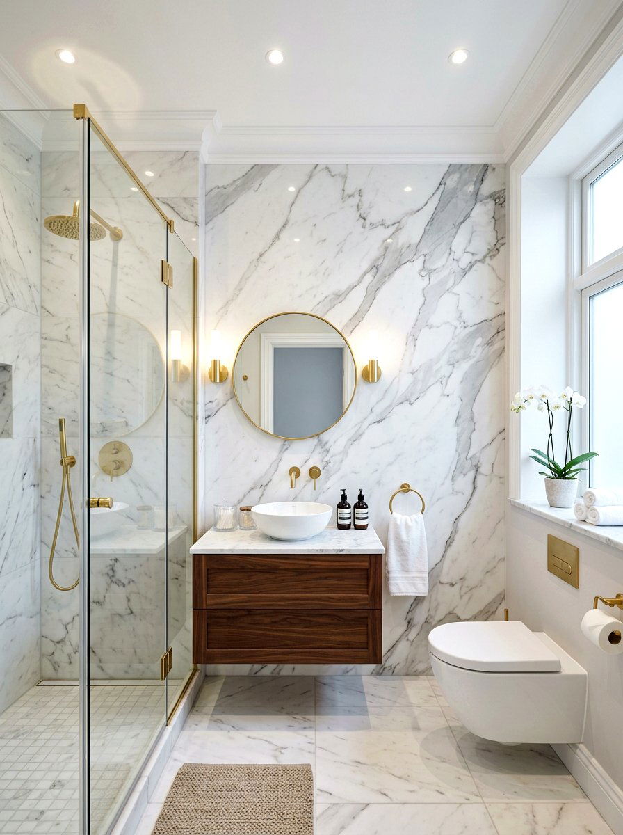 Marble Texture Mural - 30 small room mural ideas