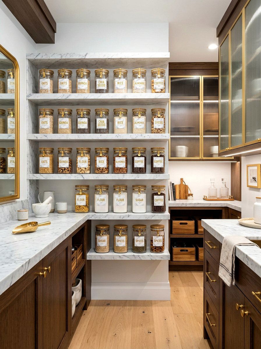 Marble Textured Pantry Sticker - 30 pantry labels luxury ideas