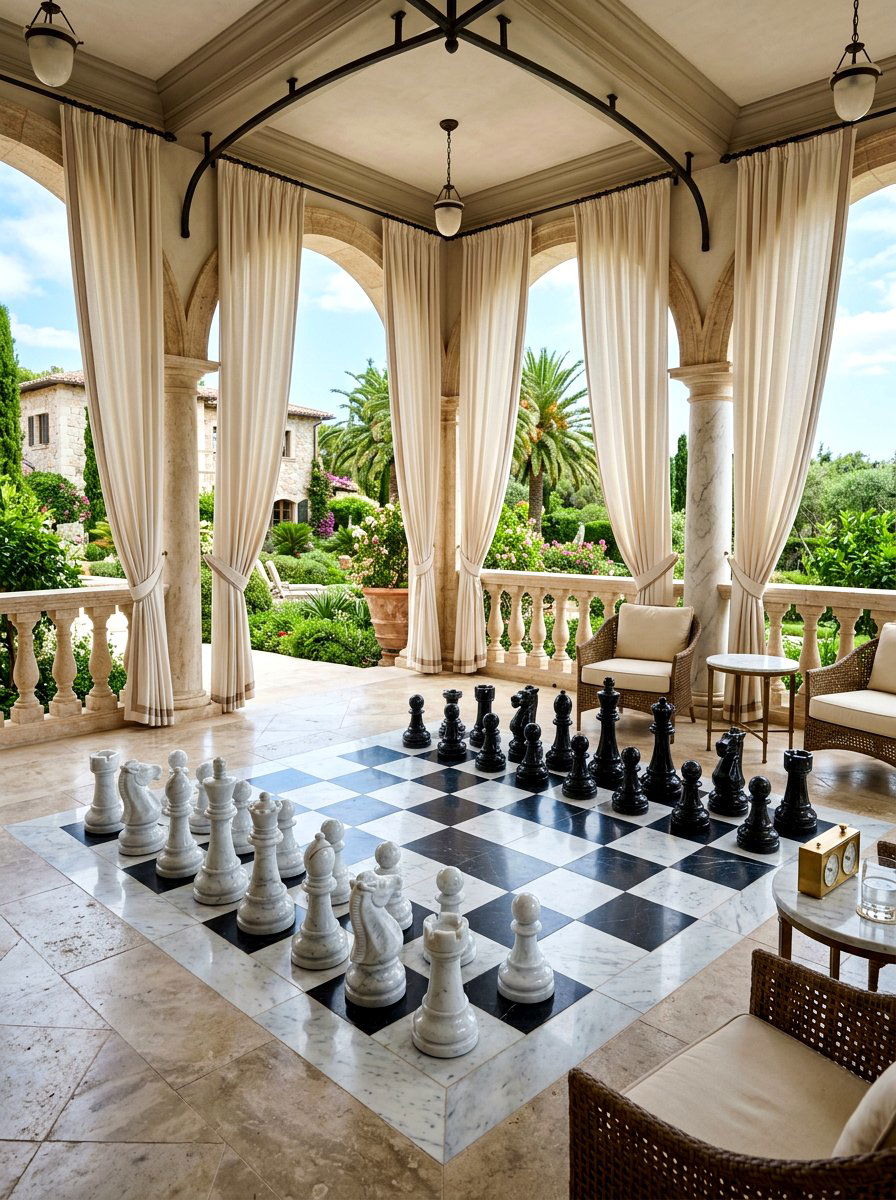 Marble Tile Outdoor Chess - 30 outdoor chess garden ideas