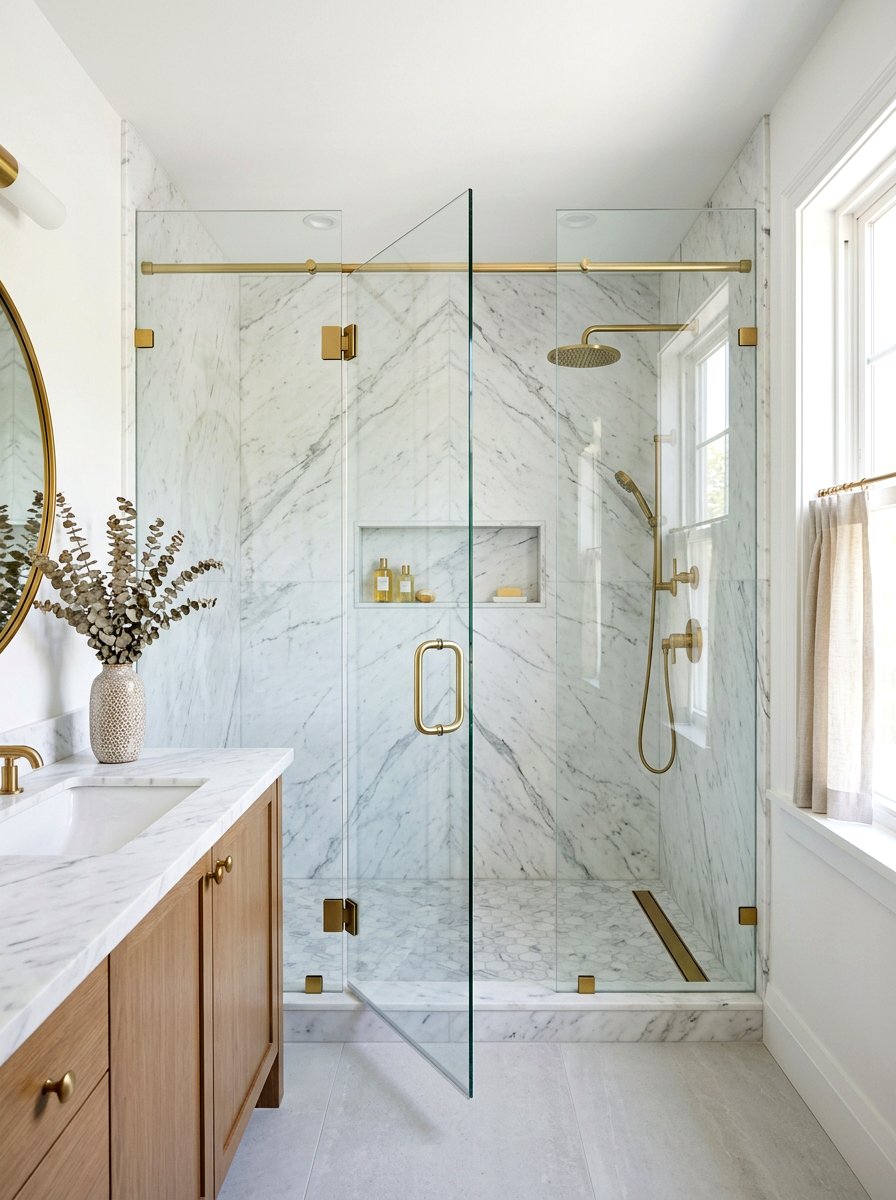 Marble Tile Shower - 30 steam shower ideas
