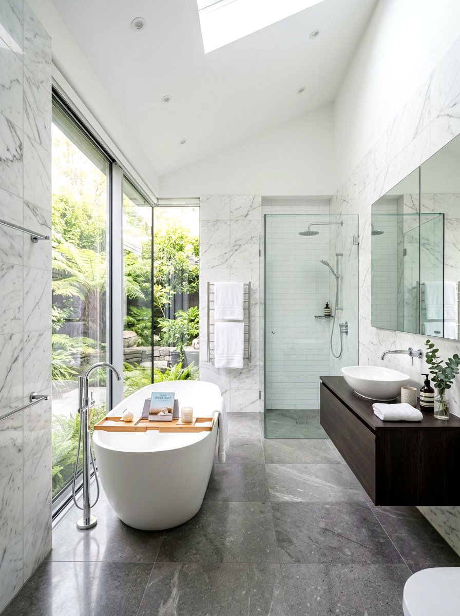 Marble Tile White Grout - 30 light grout bathroom ideas