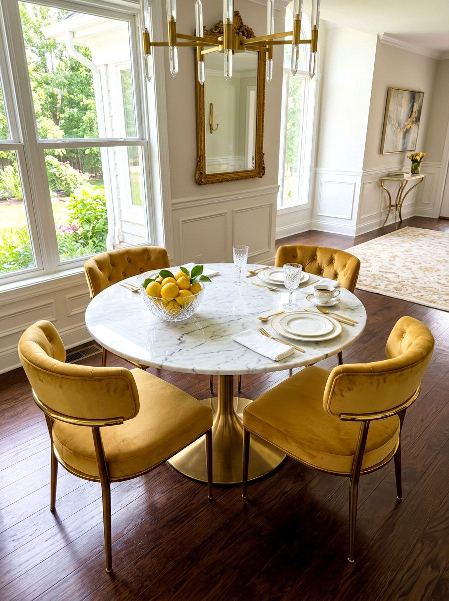 Marble Top Breakfast Table - 30 round breakfast table ideas