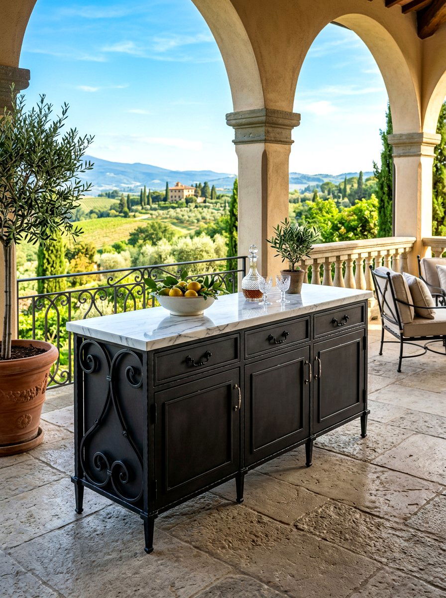 Marble Top Buffet - 30 outdoor buffet table ideas