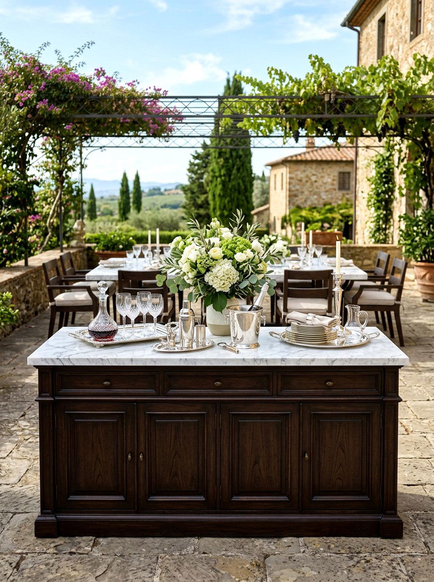Marble Top Buffet - 30 outdoor buffet cabinet ideas