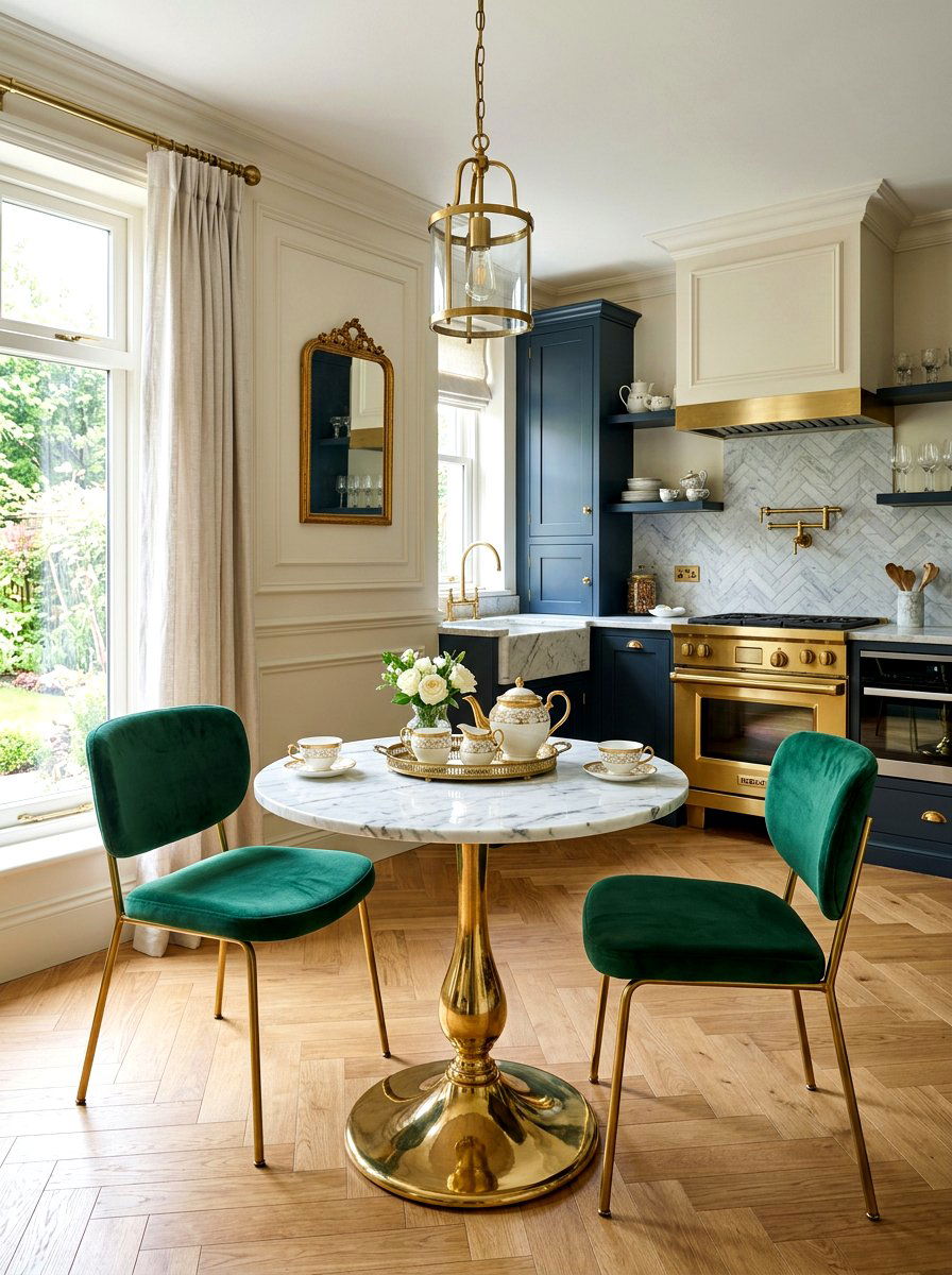 Marble Top Cafe Table - 30 small space dining table ideas