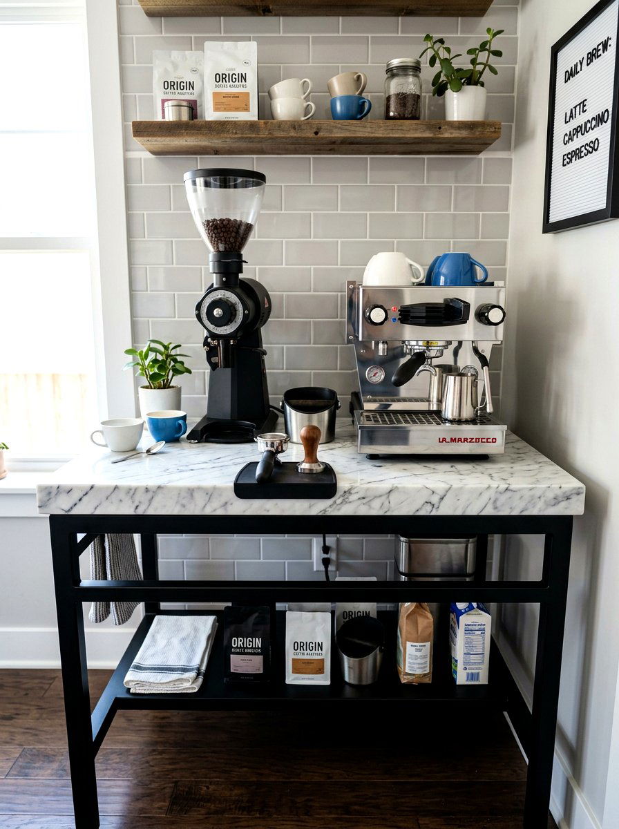 Marble Top Coffee Station - 30 corner breakfast coffee nook ideas