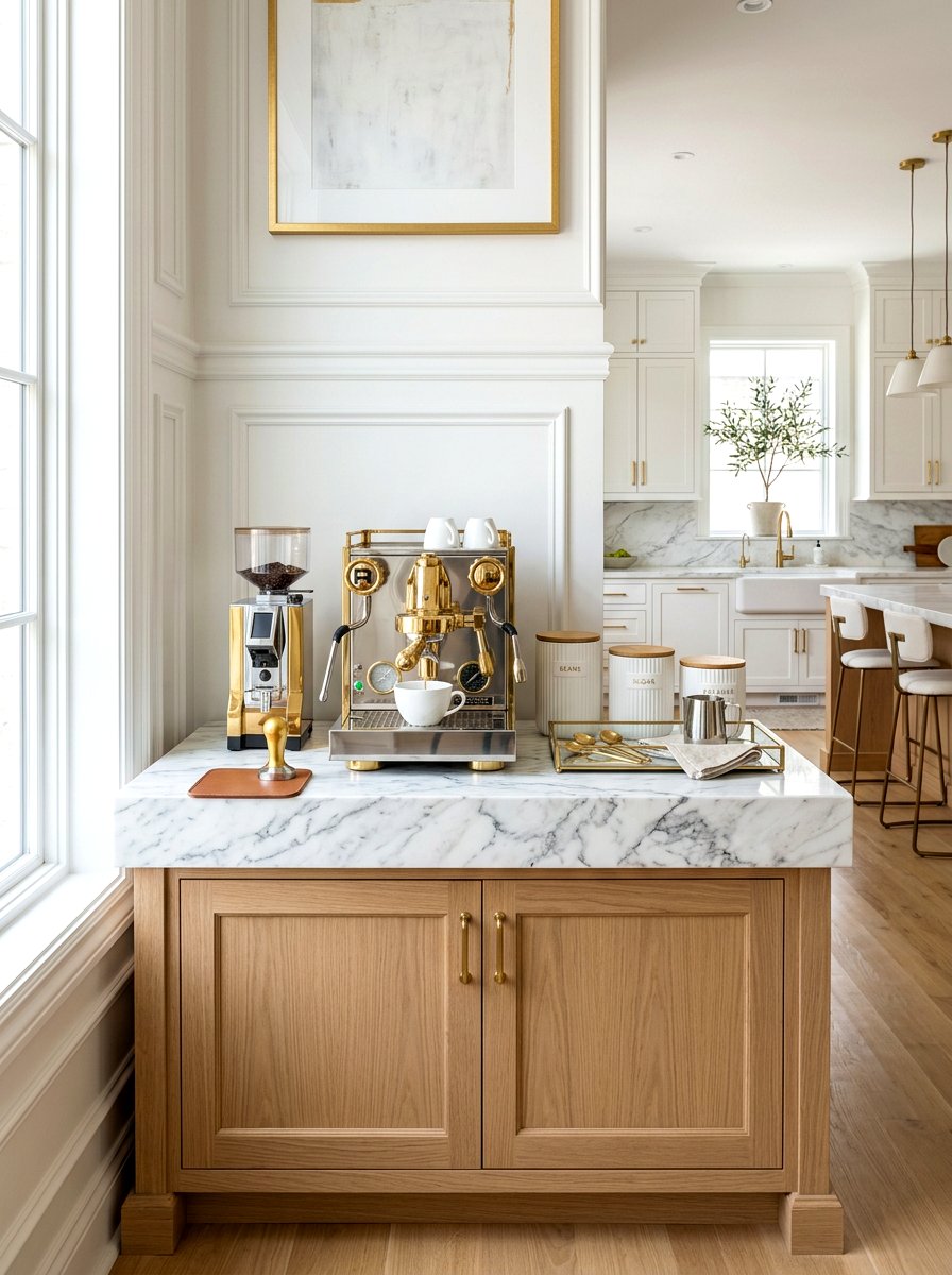 Marble Top Coffee Station - 30 coffee nook ideas