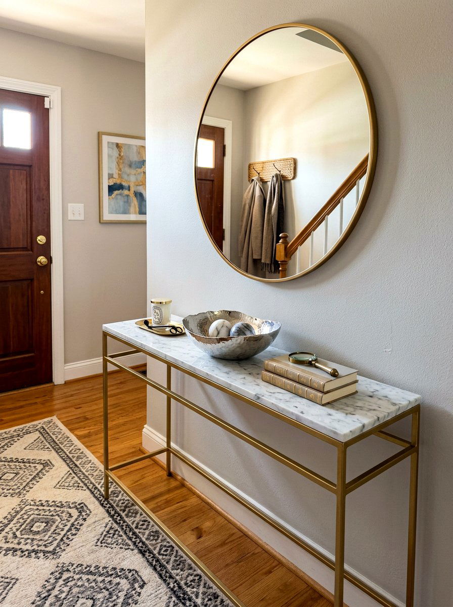 Marble Top Console - 30 small foyer table ideas