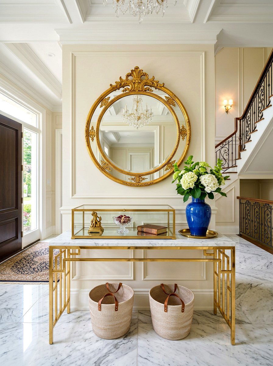 Marble Top Display Console Elegant Foyer - 30 display cabinet ideas
