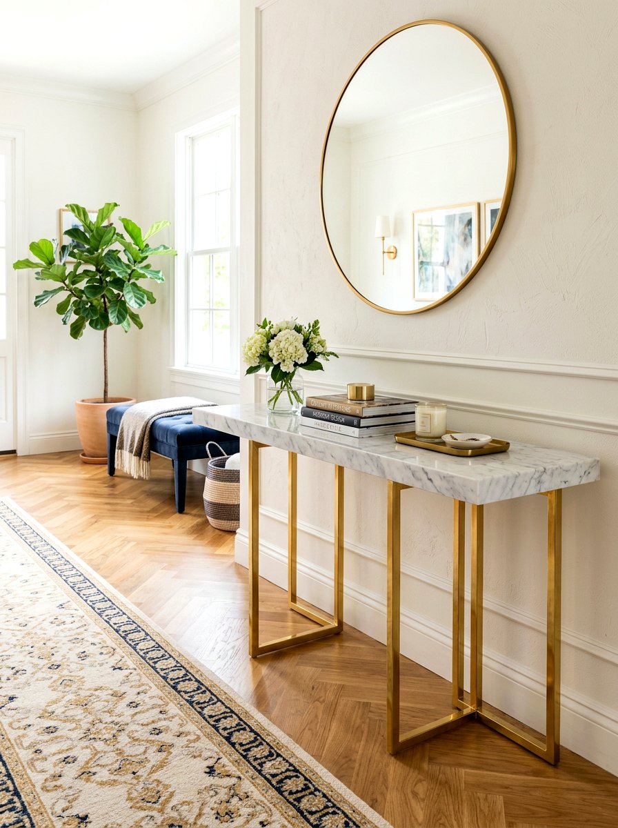 Marble Top Entryway Table - 30 modern entryway ideas