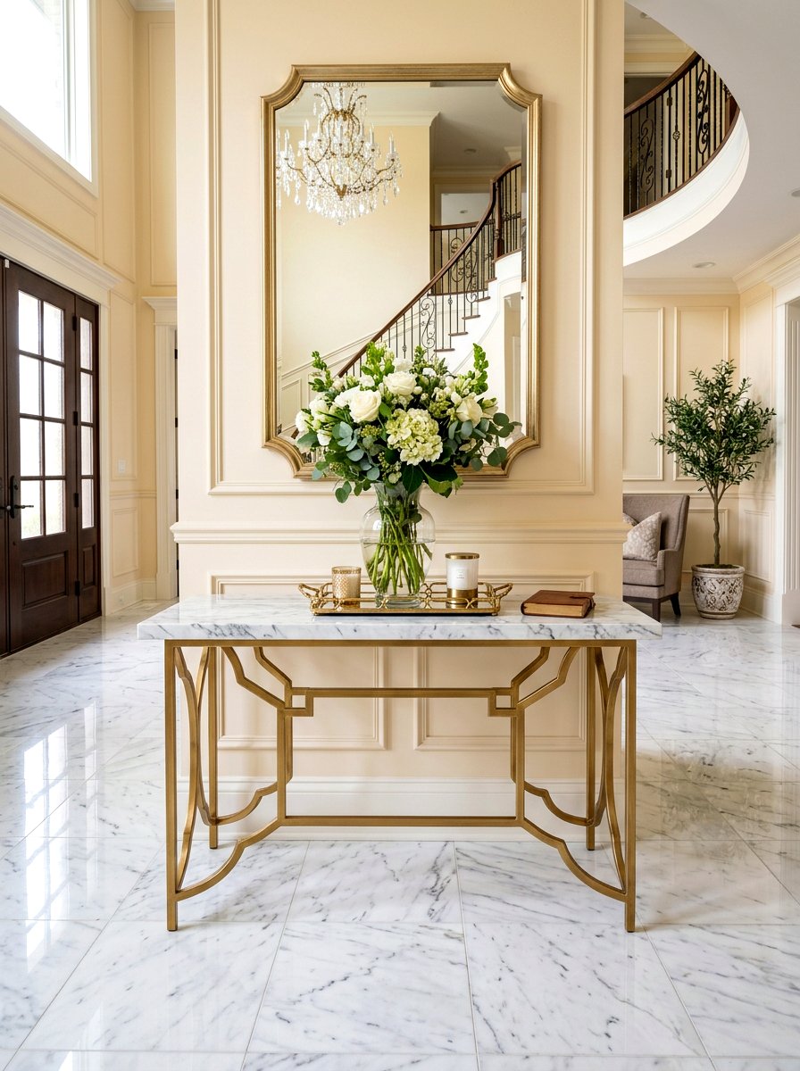 Marble Top Entryway Table - 30 TikTok entryway ideas