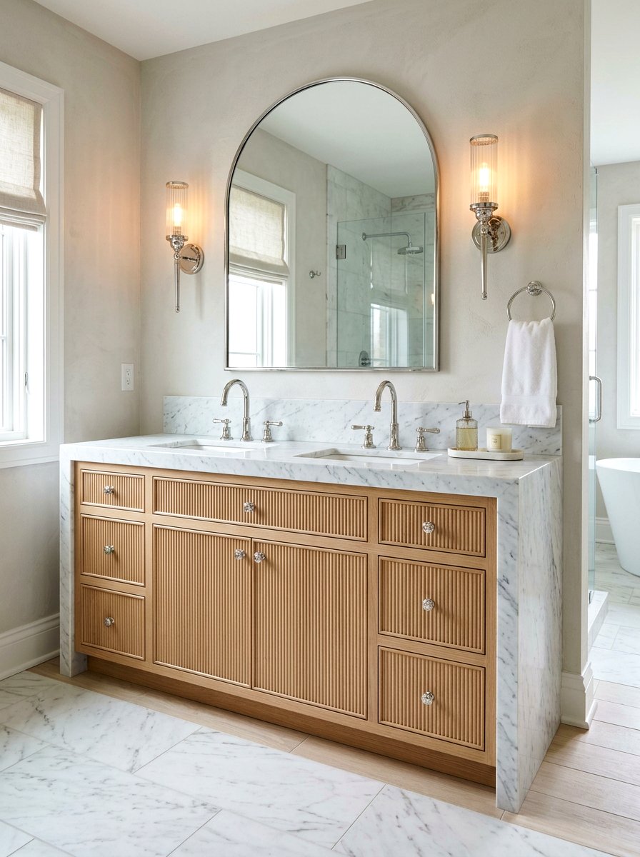 Marble Top Fluted Vanity - 30 fluted vanity ideas
