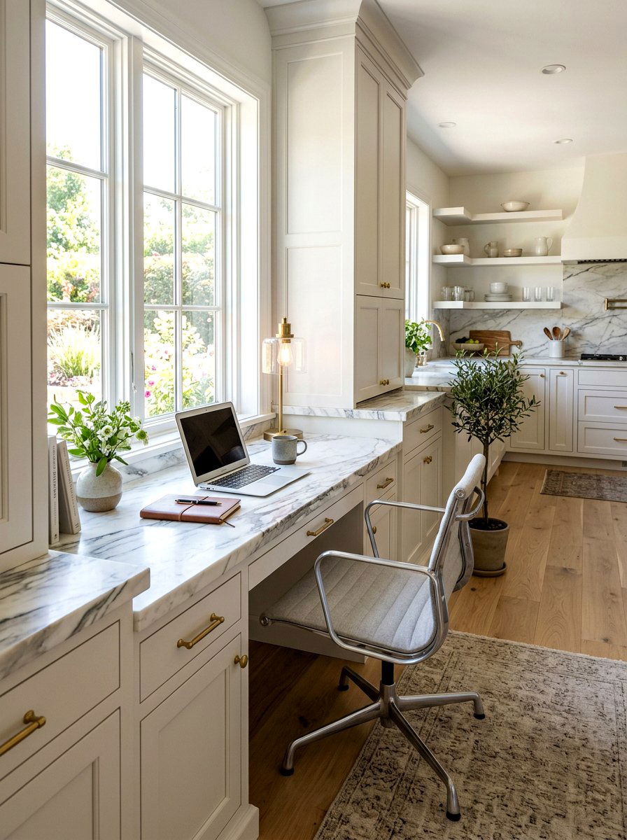 Marble Top Kitchen Desk - 30 kitchen desk nook ideas