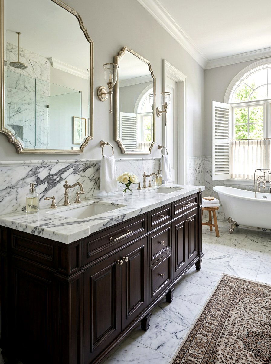 Marble Top Master Suite - 30 double vanity ideas