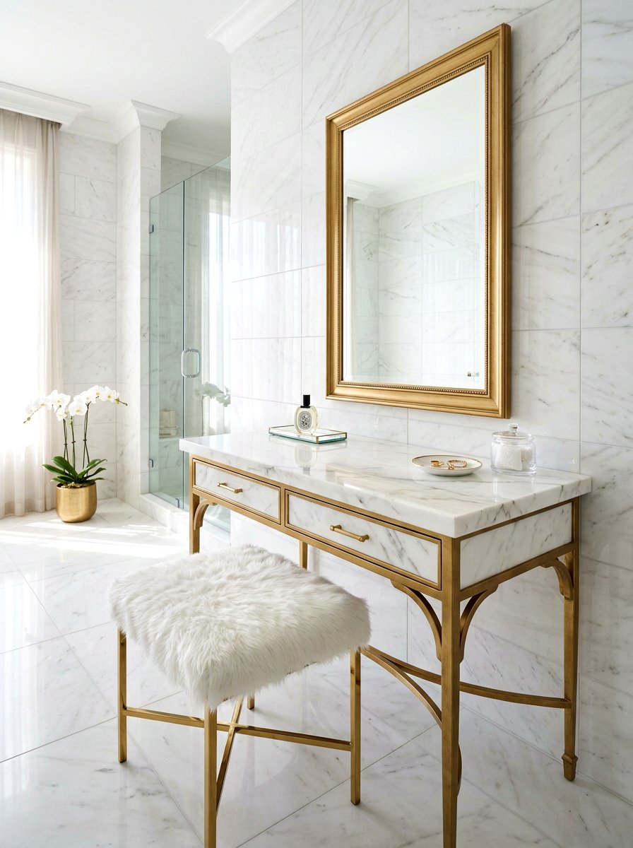 Marble Top Vanity - 30 makeup vanity ideas