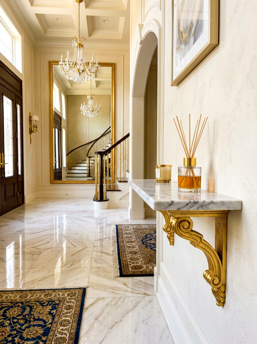 Marble Topped Wall Shelf - 30 wall mounted entry shelf ideas aesthetic