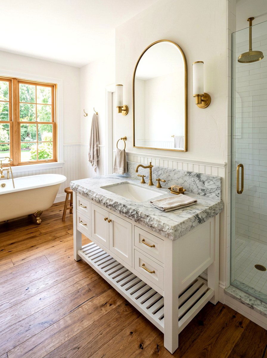 Marble Vanity Top - 30 cottage bathroom ideas