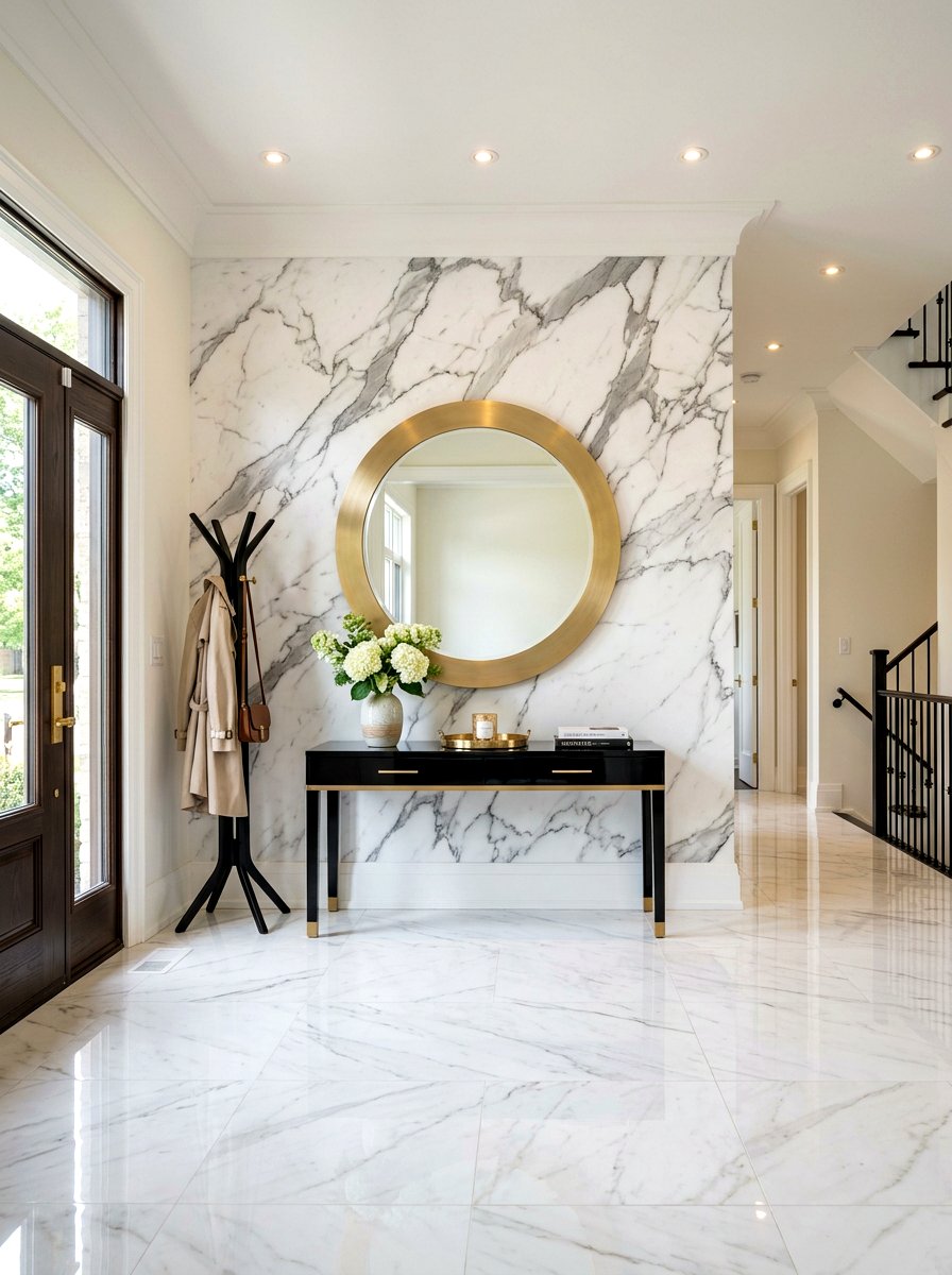 Marble Wall Mural - 30 peel and stick mural ideas