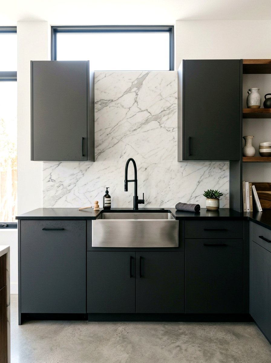 Marble backsplash utility - 30 utility room ideas