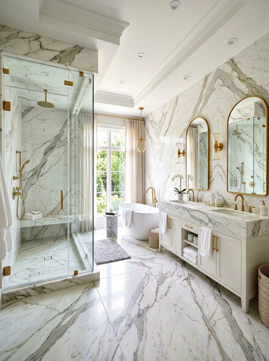 Marble bathroom - 30 luxury hotel bath ideas