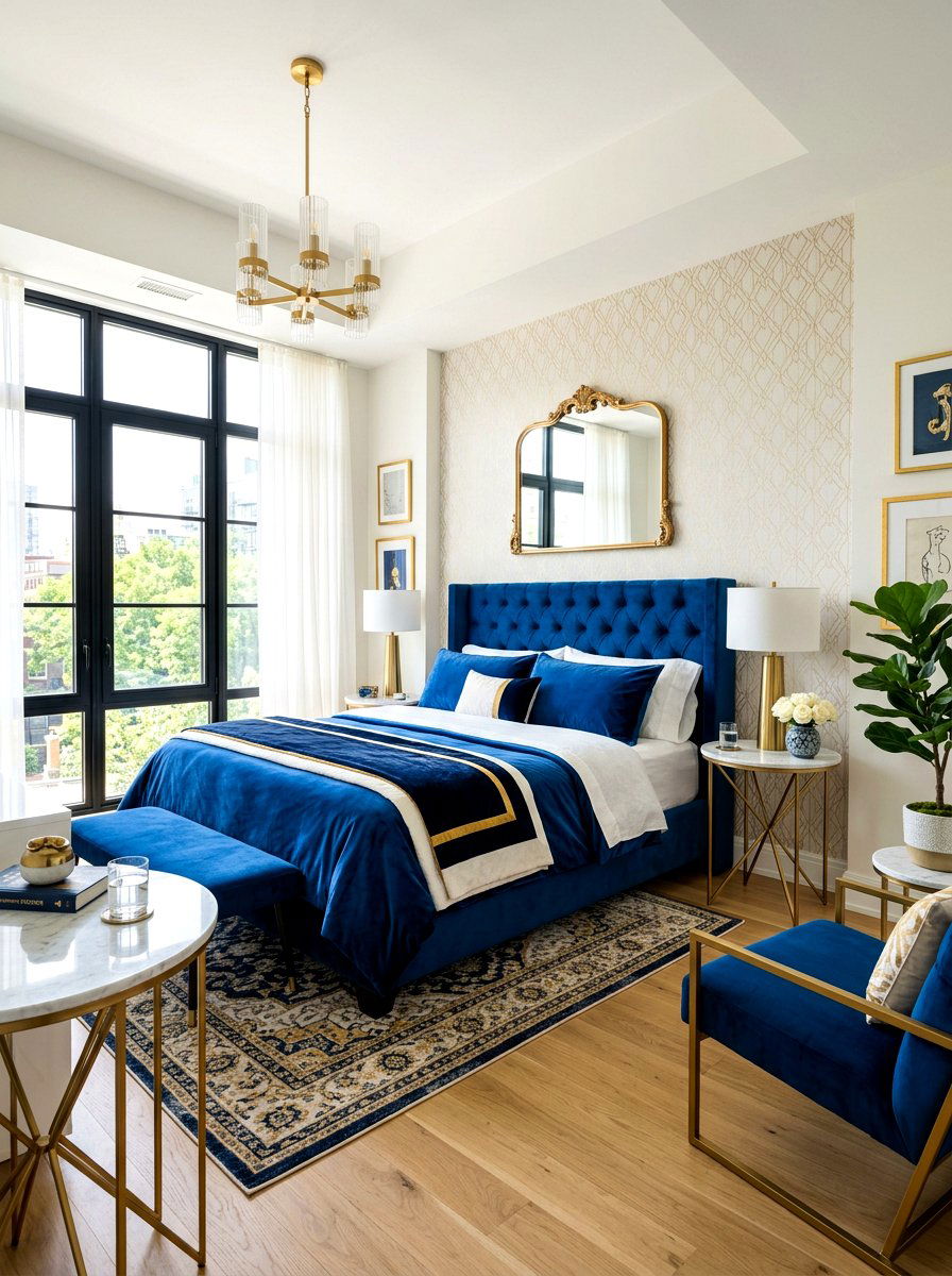 Marble bedside tables - 30 neo deco bedroom ideas