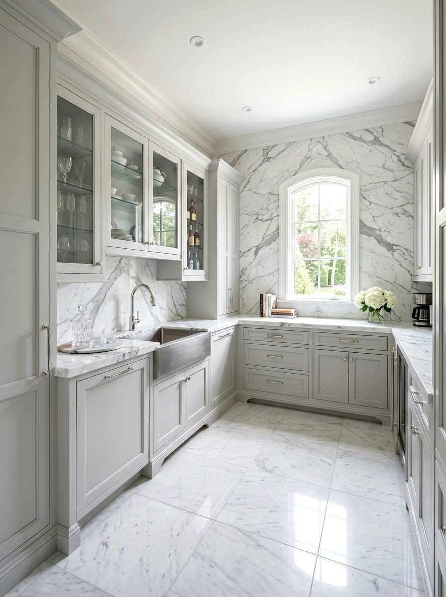 Marble butler pantry - 30 butler pantry ideas