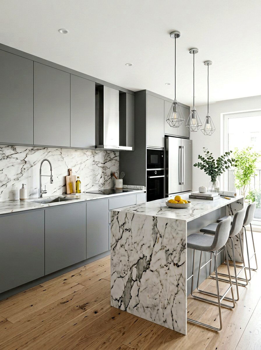 Marble contact paper - 30 rental friendly kitchen backsplash ideas