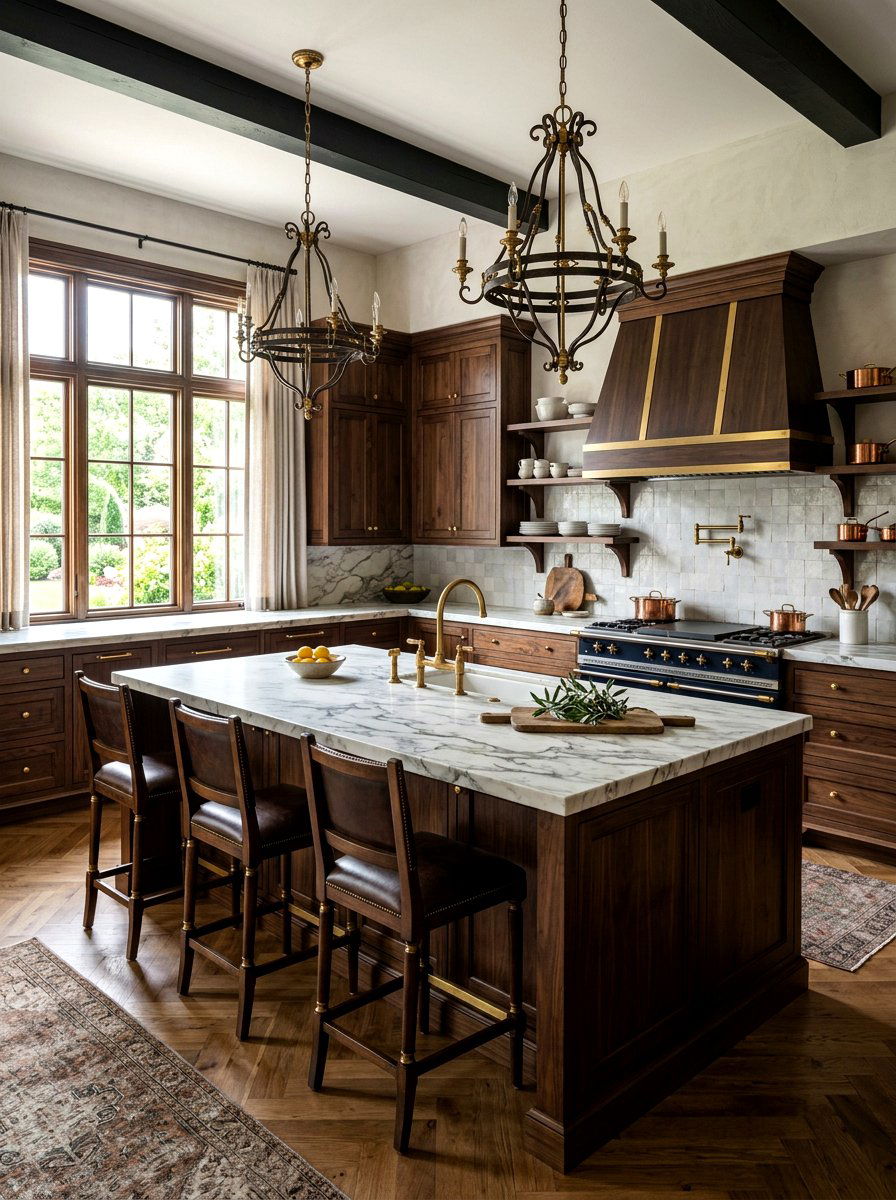 Marble countertop kitchen - 30 rustic European kitchen ideas
