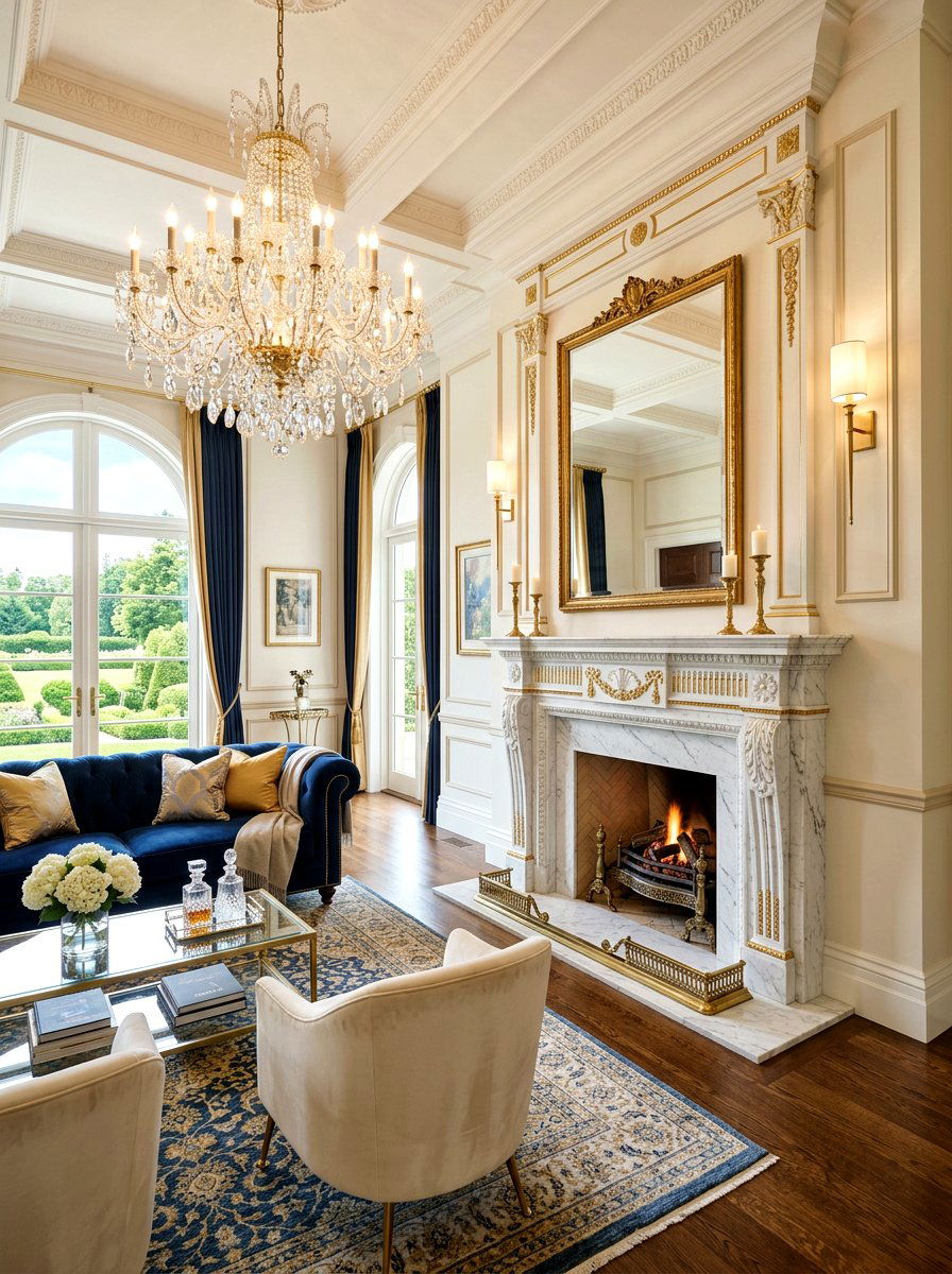 Marble fireplace - 30 living room fireplace ideas