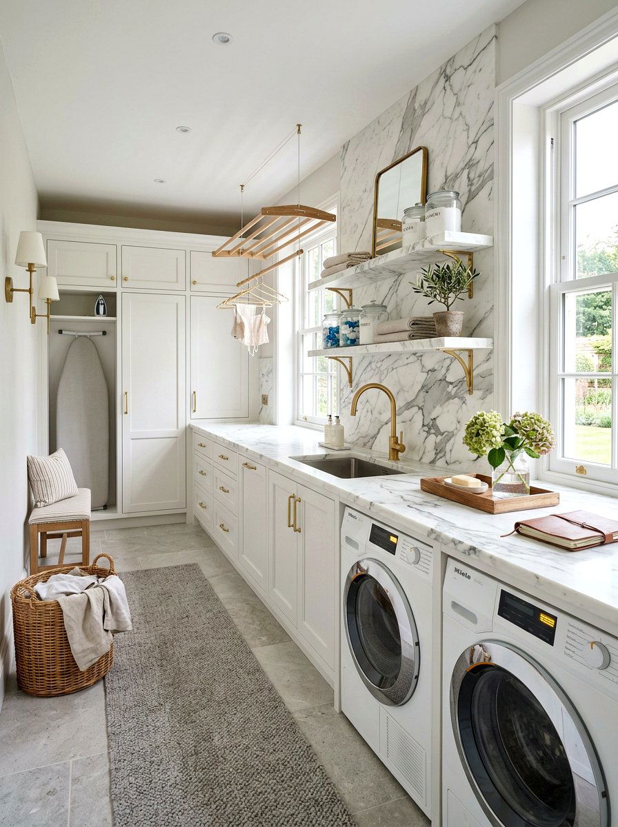 Marble laundry room - 30 laundry room ideas