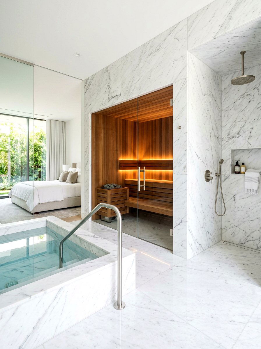 Marble master suite spa - 30 contrast therapy room ideas