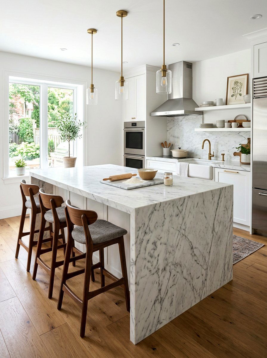 Marble pastry counter - 30 baking corner ideas