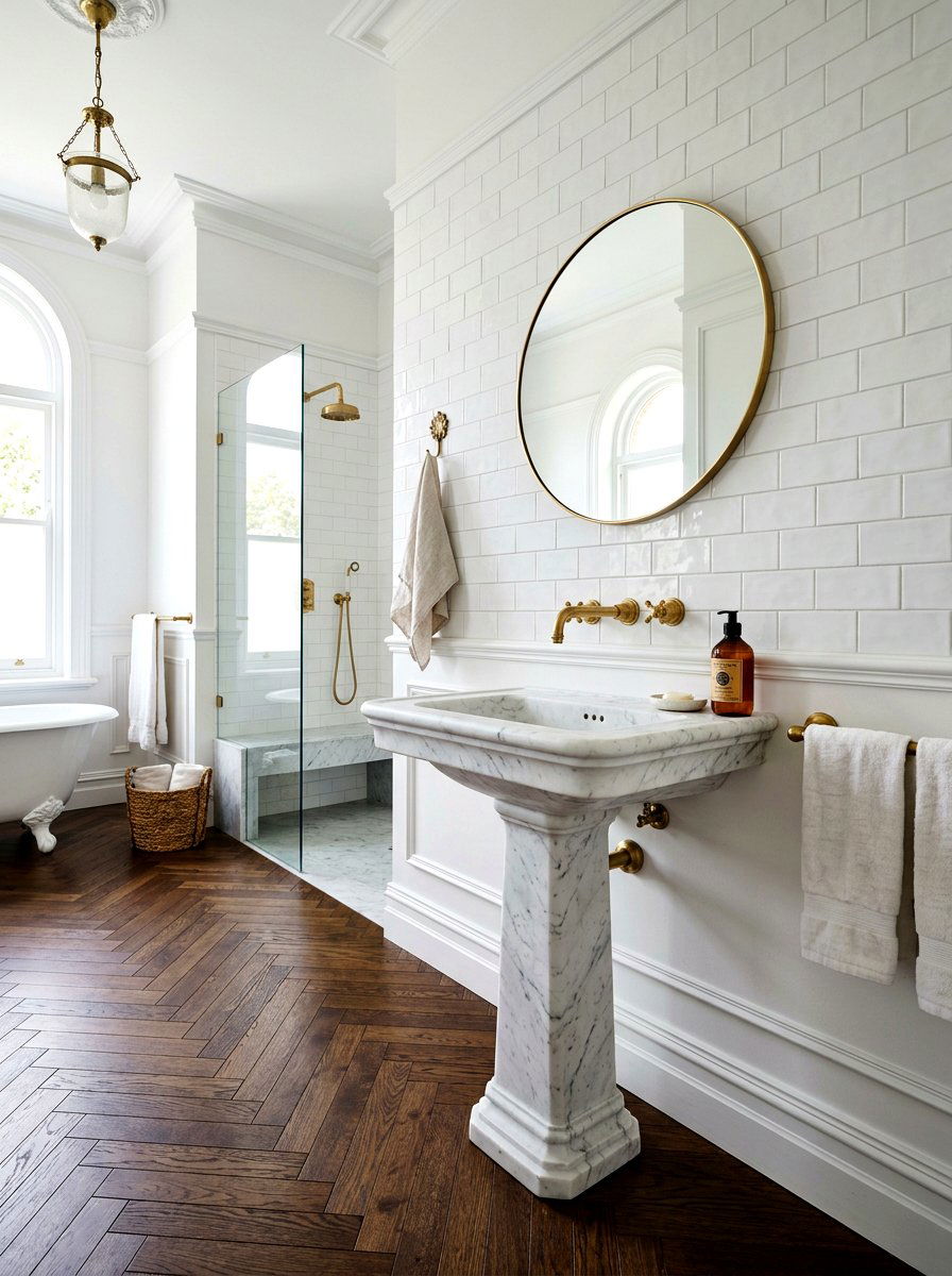 Marble pedestal sink - 30 statement stone sink ideas