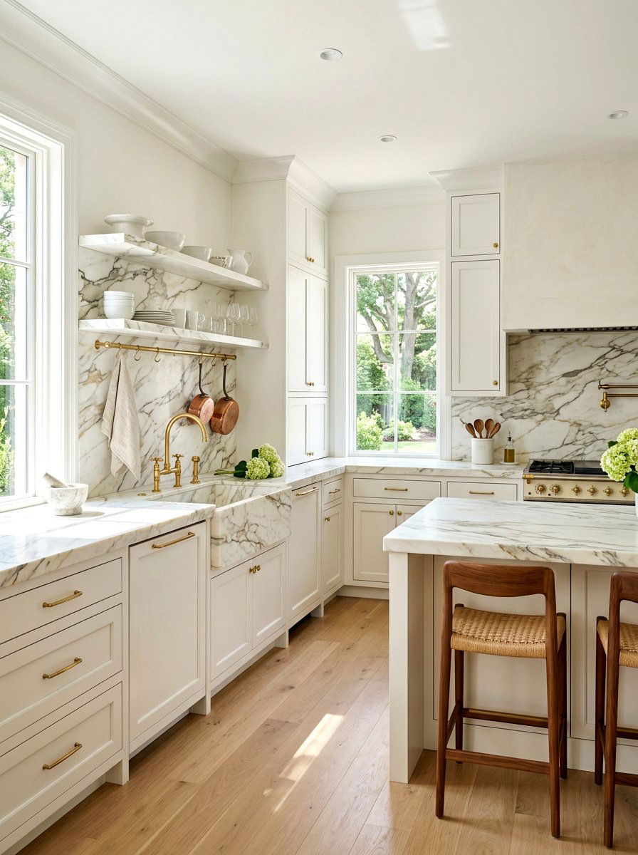 Marble prep kitchen - 30 hidden prep kitchen ideas