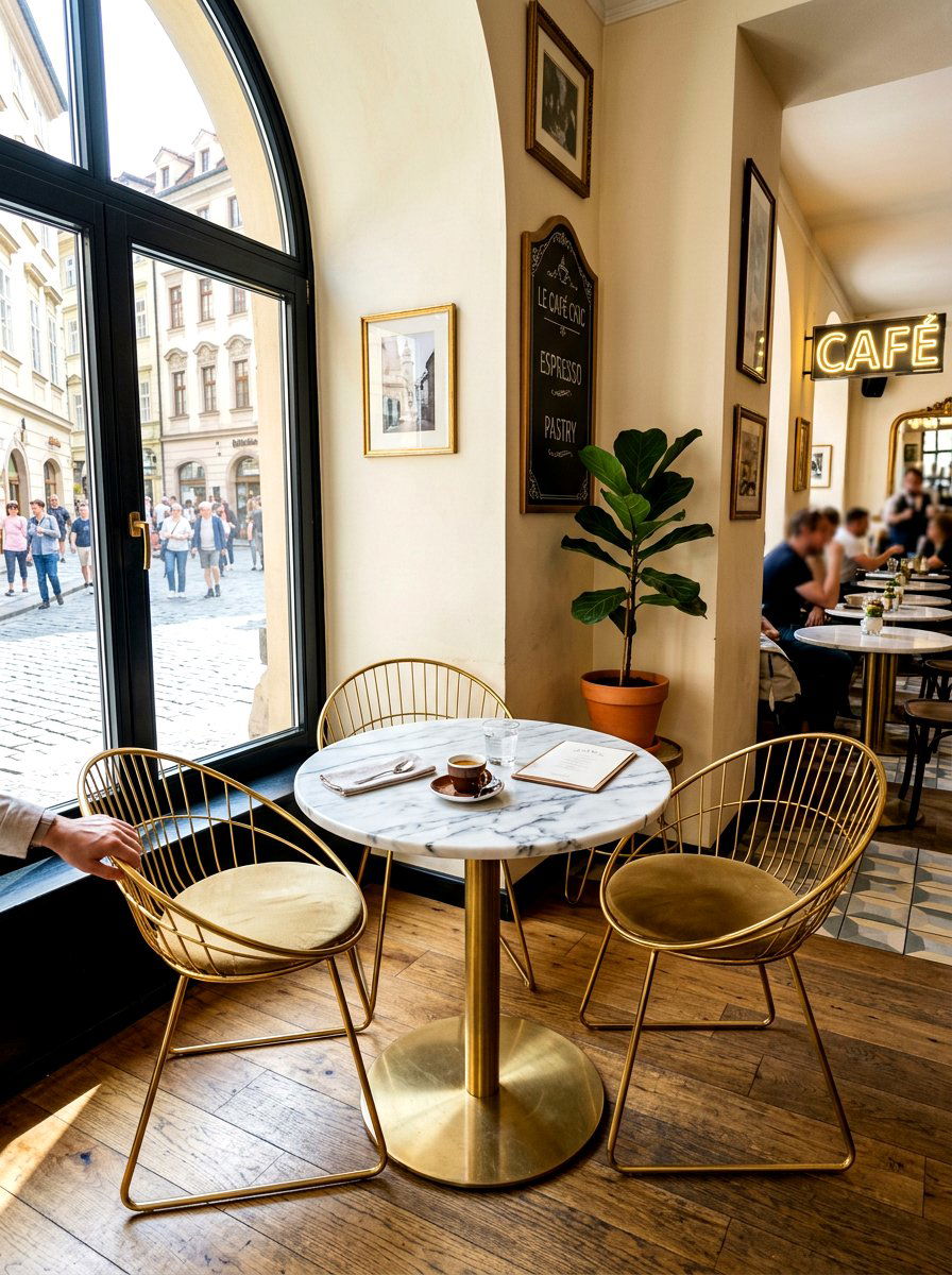 Marble top cafe table - 30 bright breakfast room ideas