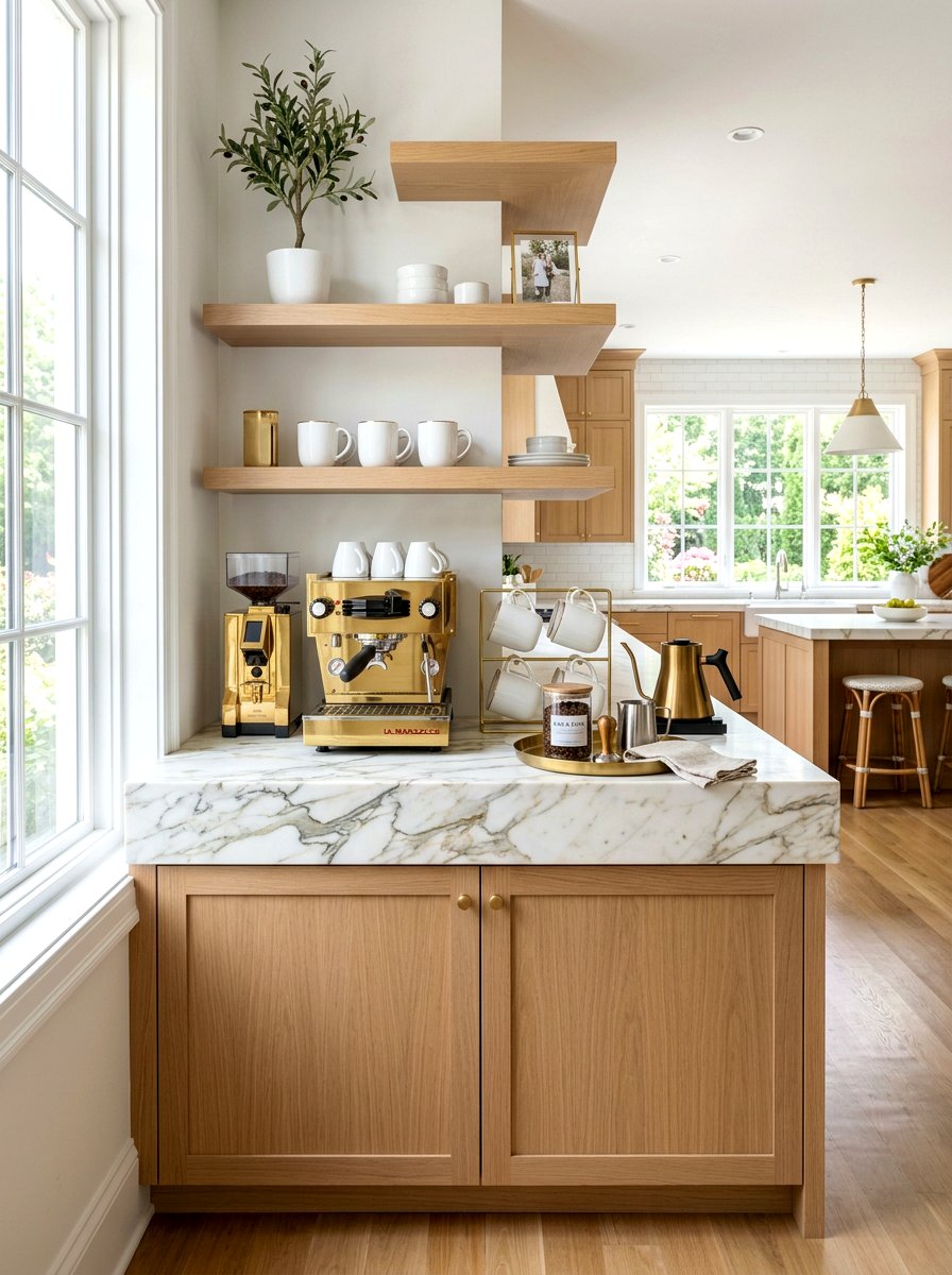Marble top coffee station - 30 coffee station ideas