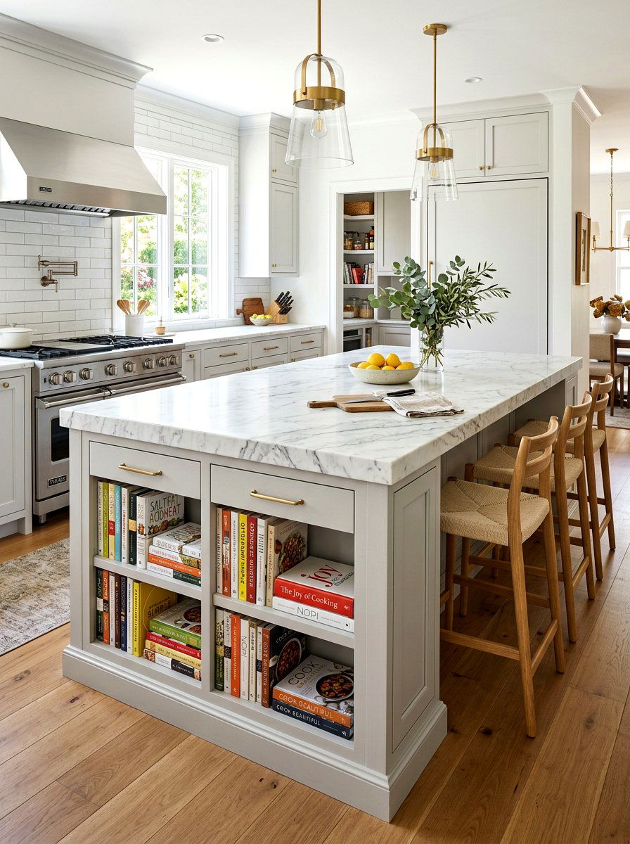 Marble top kitchen island - 30 freestanding furniture kitchen ideas