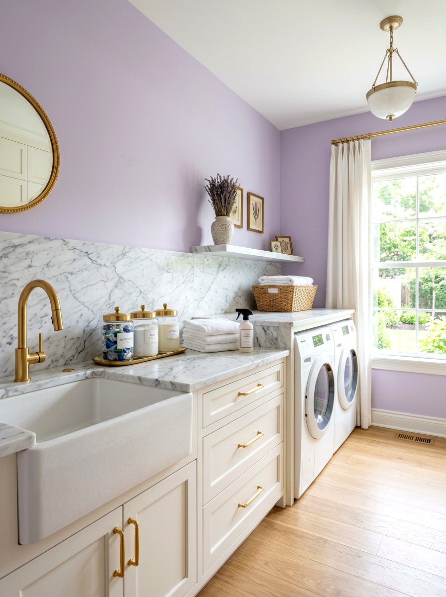 Marble top laundry room station - 30 laundry room folding station ideas