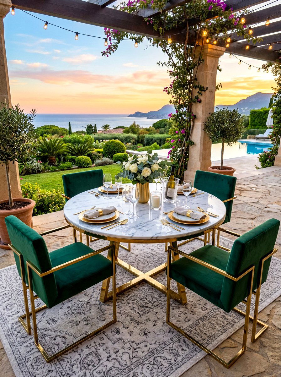Marble top outdoor table - 30 porch coffee table ideas