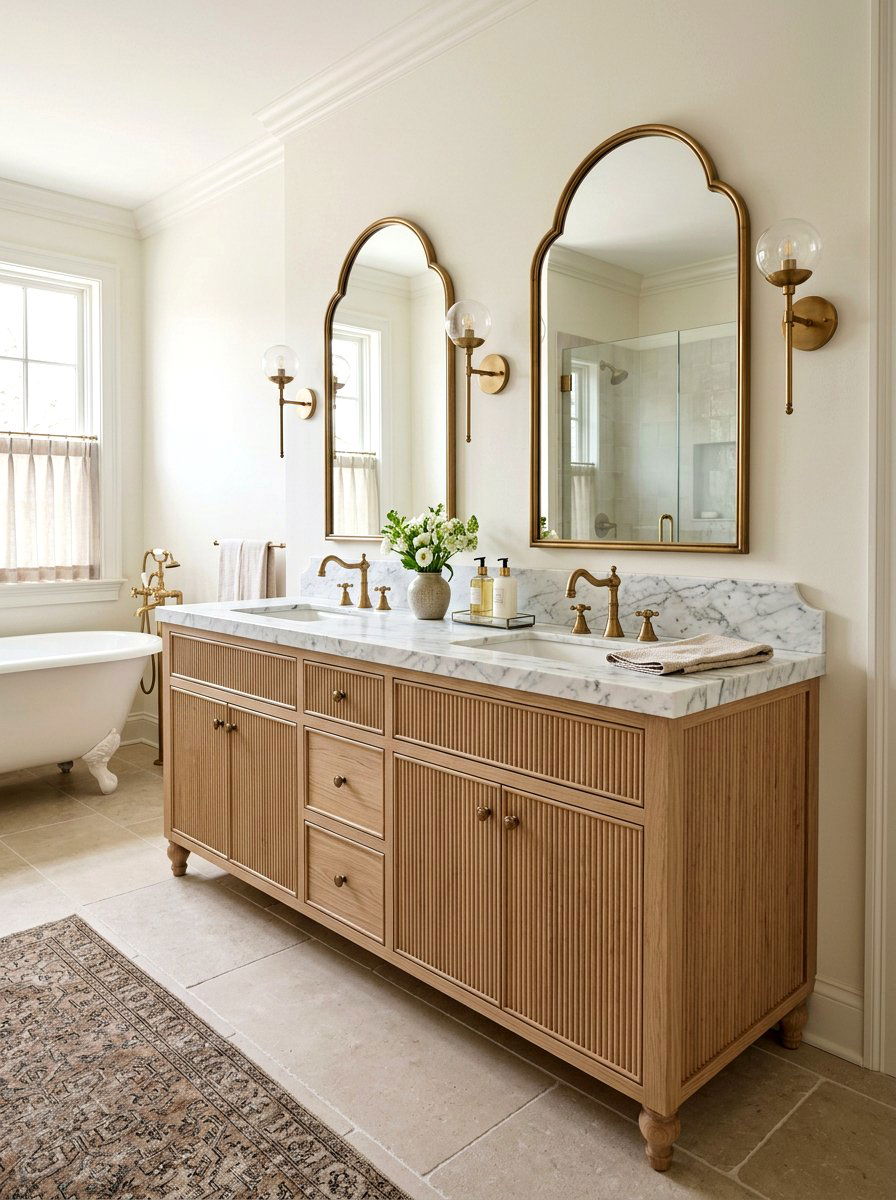 Marble top reeded vanity - 30 reeded vanity bathroom ideas