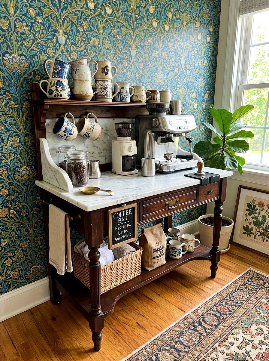 Marble top washstand - 30 European unfitted kitchen ideas