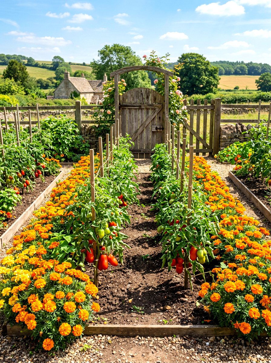 Marigold Vegetable Garden Companion - 30 butterfly garden ideas