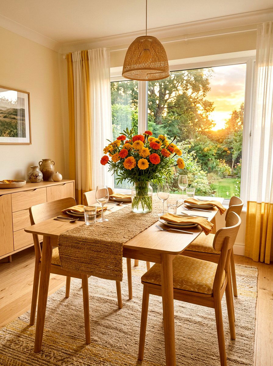 Marigold floral decor - 30 sunset palette decor ideas