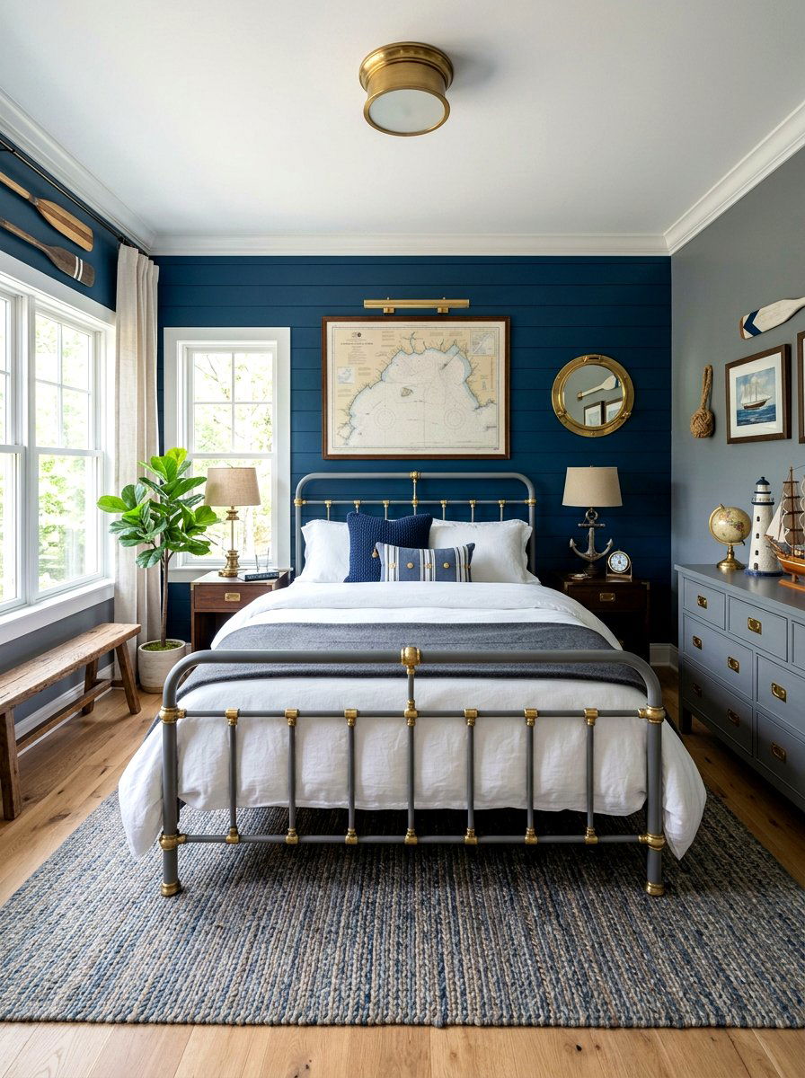 Marine Blue And Lead Gray Bedroom - 30 blue and gray bedroom ideas