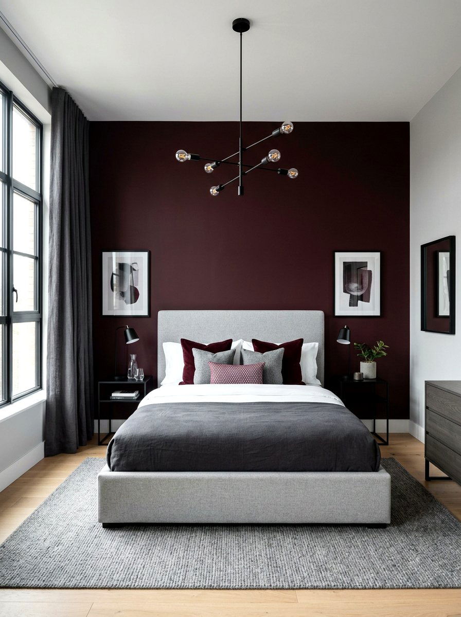 Maroon And Grey Bedroom - 30 wine color bedroom ideas