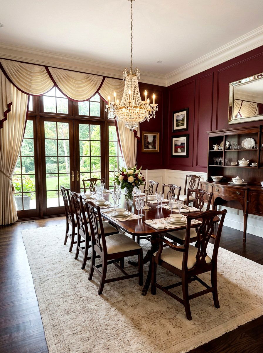 Maroon Dining Room - 30 saturated dining room ideas